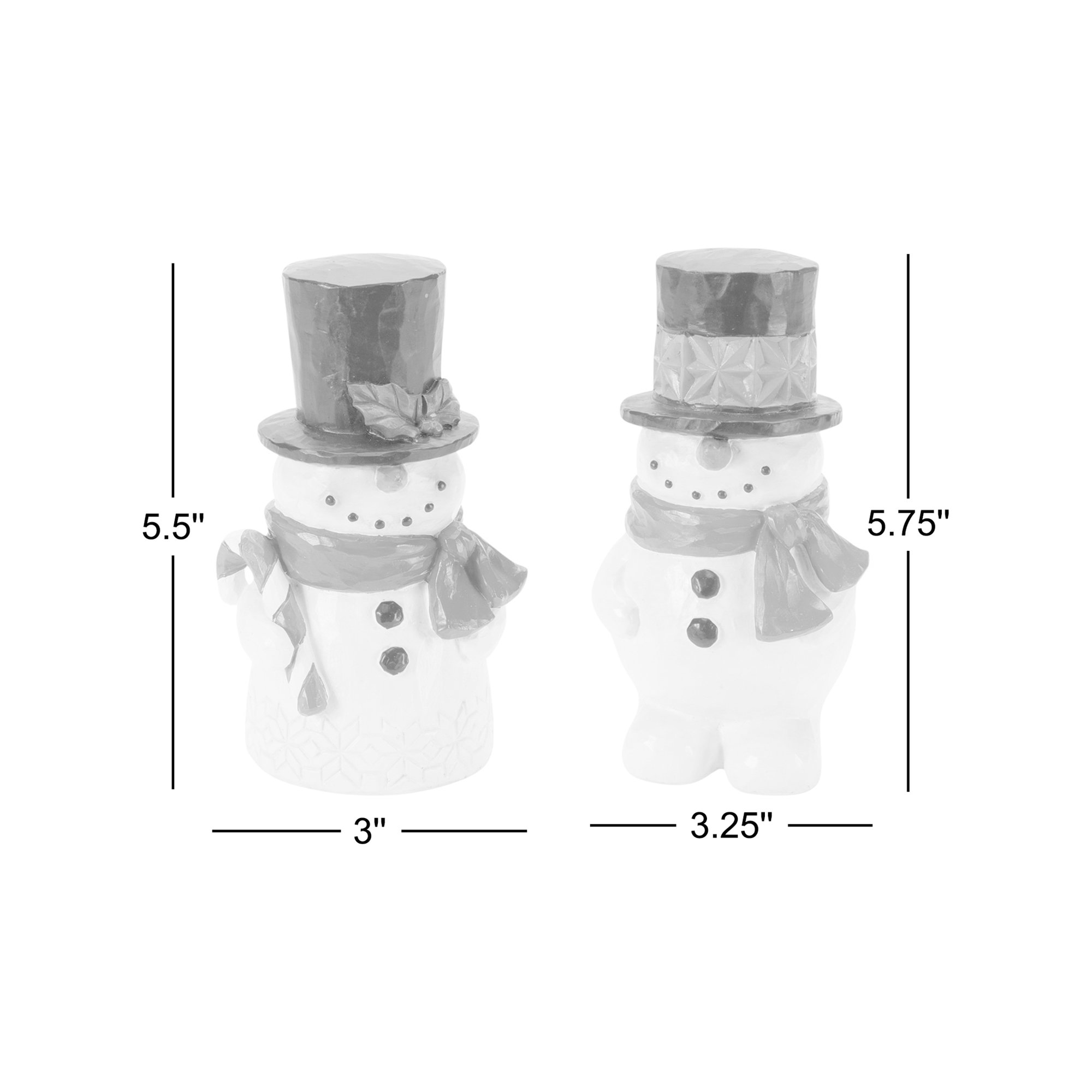 Winter Snowman Figurine (Set of 2)