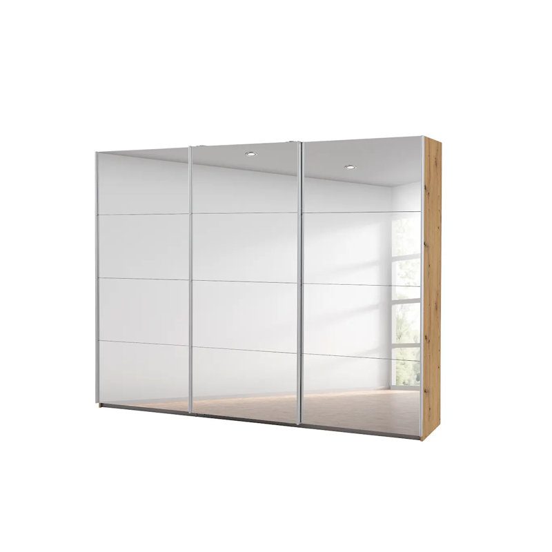 Caracas 3 Door Sliding Wardrobe, Oak Artisan, Premium, 210cm H x 271cm W x 62cm D
