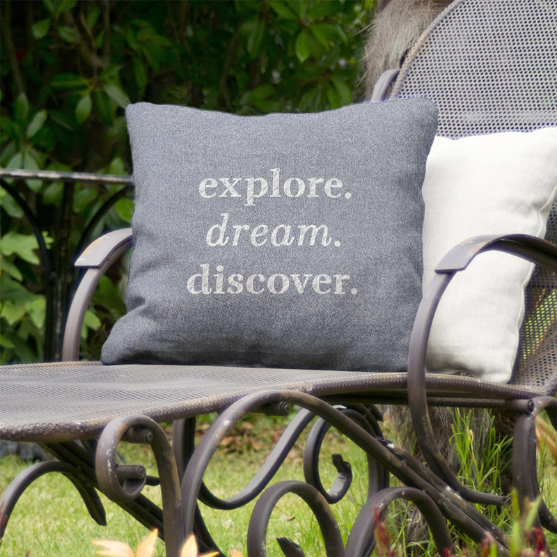 Coussin décoratif intérieur/extérieur discover rêves, 16 po x 16 po, Bleu / blanc