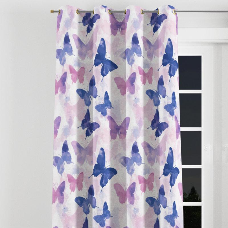 Rideaux occultant pour filles - 1 panneau à œillets Airy Baita, L 52 po x L 84 po, Œillets dorés