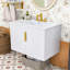 Meuble-lavabo mural moderne avec rangement réglable et lavabo-358654676
