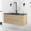 Ensemble de meuble-lavabo mural simple 48 po en chêne Evita avec plateau en quartz intégré