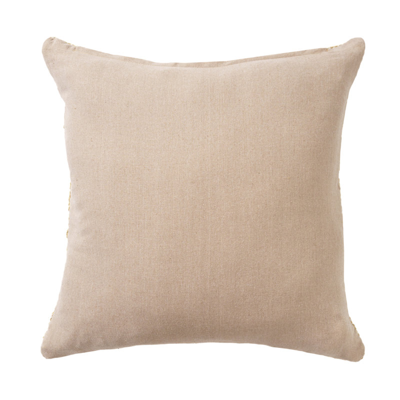 Hand-Woven Tan Textured Cotton Blend Throw Pillow
