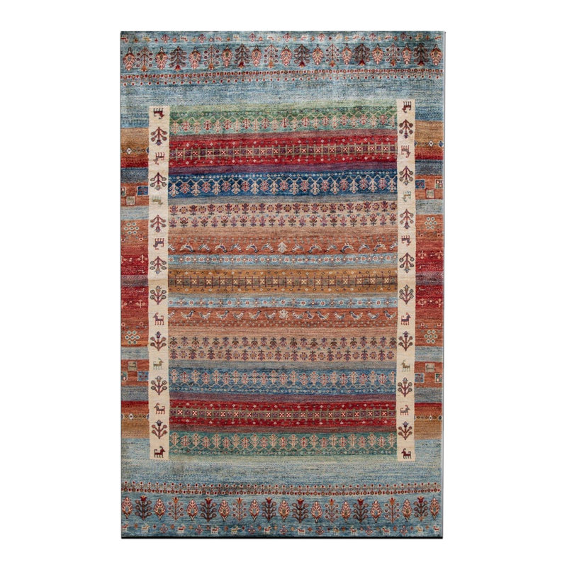 Tapis tissé multicolore, Rectangle 3 pi 9,81 po x 4 pi 11,06 po