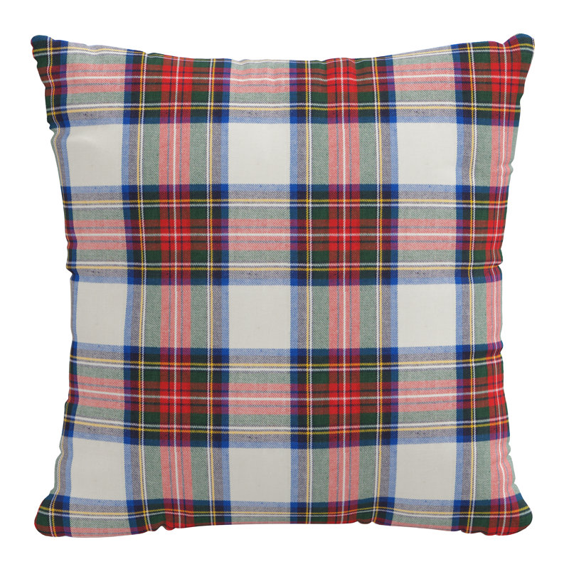 Rockleigh Plaid Cotton Pillow Cover, 22" x 22", Feathers