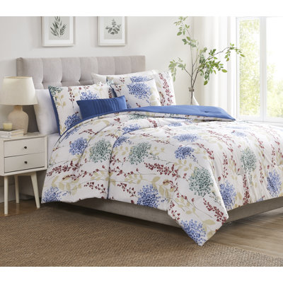 Danika Floral Microfiber Comforter Set