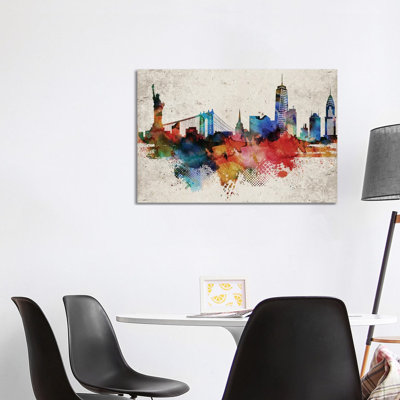 New York Abstract - Wrapped Canvas Print