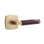 Ensemble de leviers d'intimité Emtek Select avec rosette Urban Modern et tige carrée en L, levier en marbre Rosso Levanto