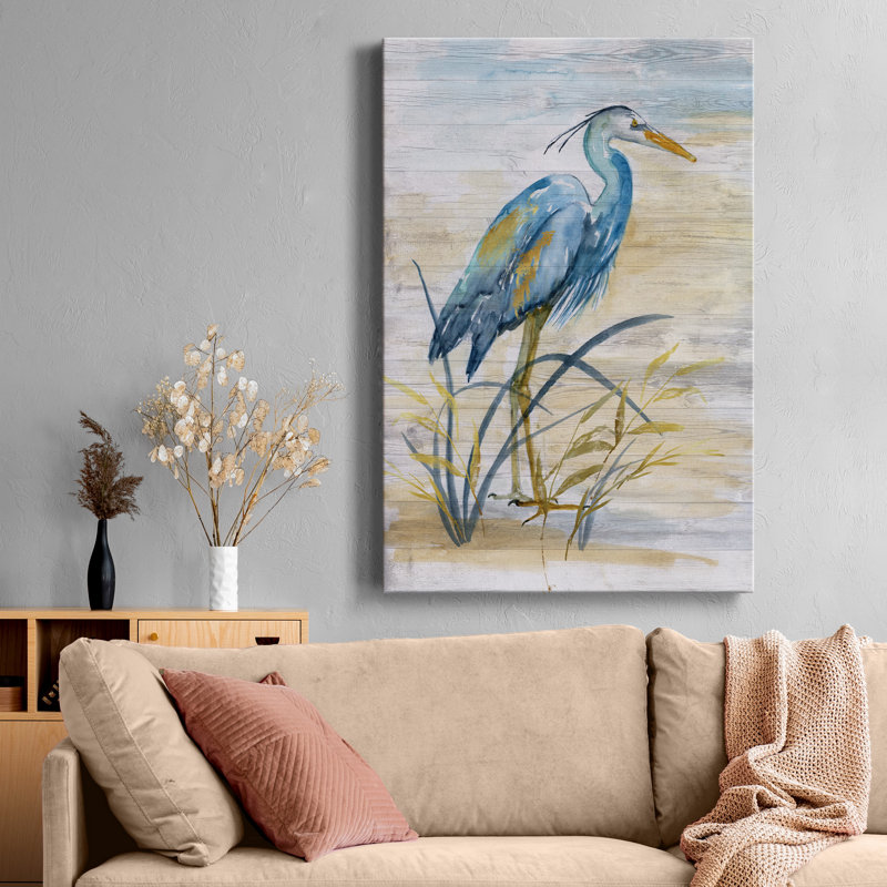 «Bathilde Blue Heron I», reproduction d'art sur toile tendue, H 48 po x l 32 po x P 1 po