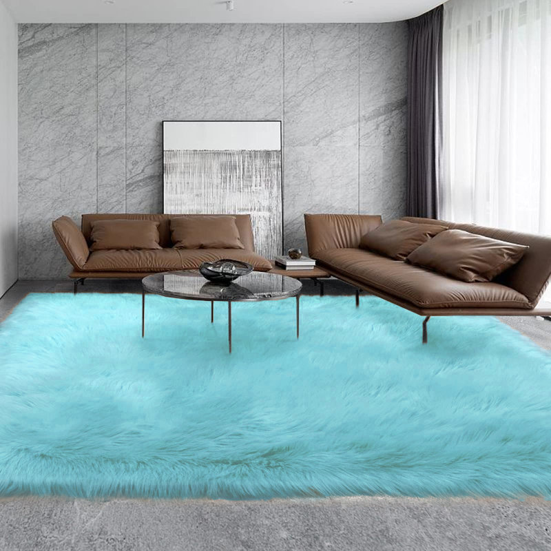 Jeremial Faux Sheepskin Indoor Rug, Rectangle 6'6" x 10'