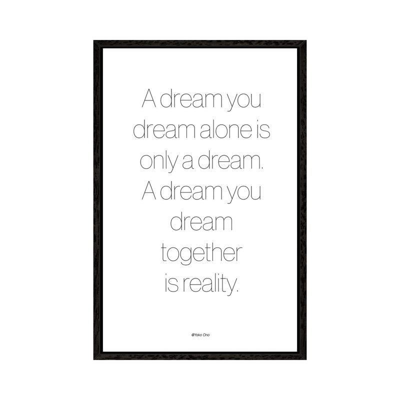 A Dream - Print on Canvas, 101.6cm H x 66.04cm W x 3.81cm D, Black Framed