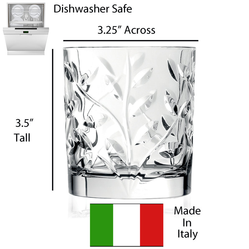 Laurus 10 oz. Crystal Whiskey Glass Set