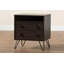 Table de chevet 2 tiroirs Cotto en brun foncé