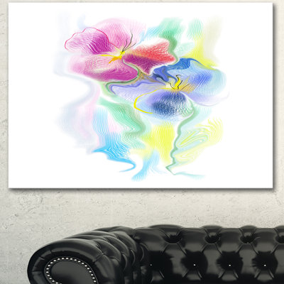 « couleur floral aquarelle sketch », impression sur toile tendue