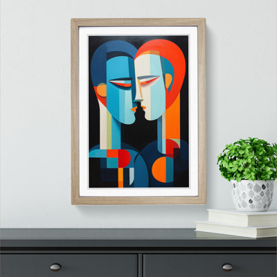 XYZ-FRM-V1223-1654 Two Men In Love Orphism - Single Picture Frame Print on Wood