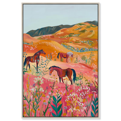 Horses Beautiful Pasture I Canvas Trendy Western Print by Art Remedy