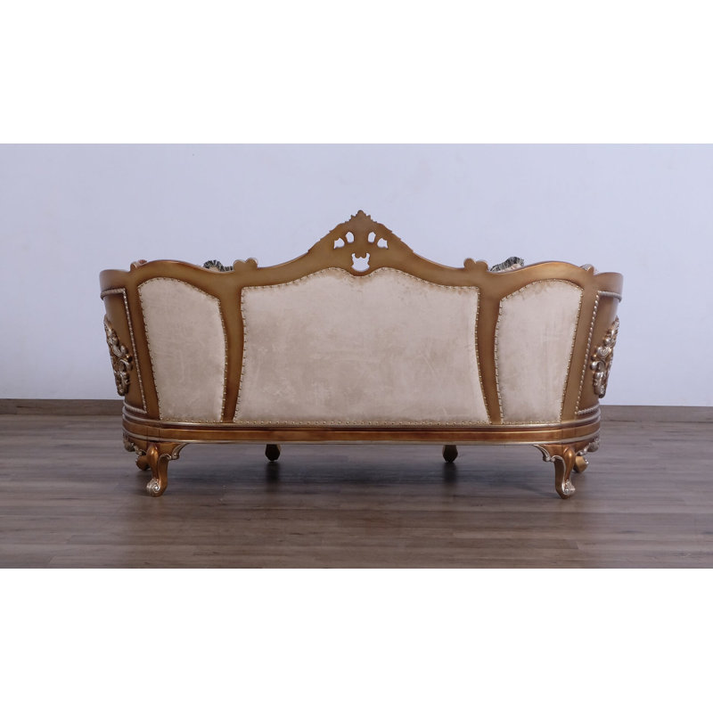 Saint Germain Loveseat, Black/Gold/Light Brown