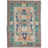 Hand-Knotted High-Quality Rust and Green Area Rug