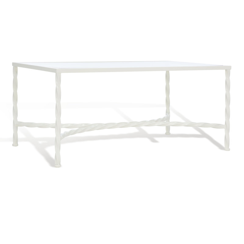 Vera Glass Cocktail Table, White