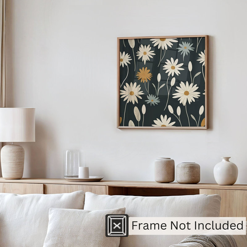 Motif floral de marguerites florales, H 20 po x l 20 po