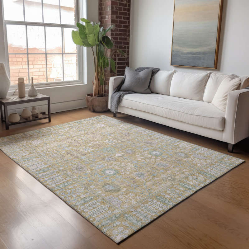 Machine Washable Indoor/Outdoor Brenden ACN2231 Global Rug, Rectangle 10' x 14'