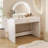 39" White Makeup Vanity With Mirror & Drawer For Bedroom. Curved Edges And Visual Appeal. Ample Storage Beauty Products. Comfortable Material. Quick Assembly Process