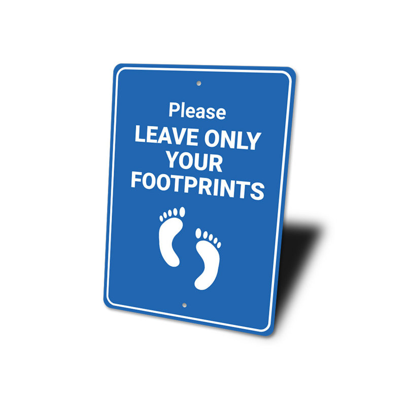 Signe d'empreintes de pieds seulement, H 14 po x l 10 po x P 0,04 po