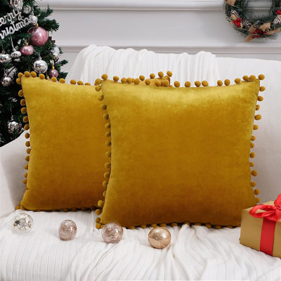 Coussins décoratifs 16 x 16, ensemble de 2 coussins décoratifs pour canapé-lit, coussins carrés en velours doux pour chambre à coucher, salon, printemps, Pâques, décoration intérieure