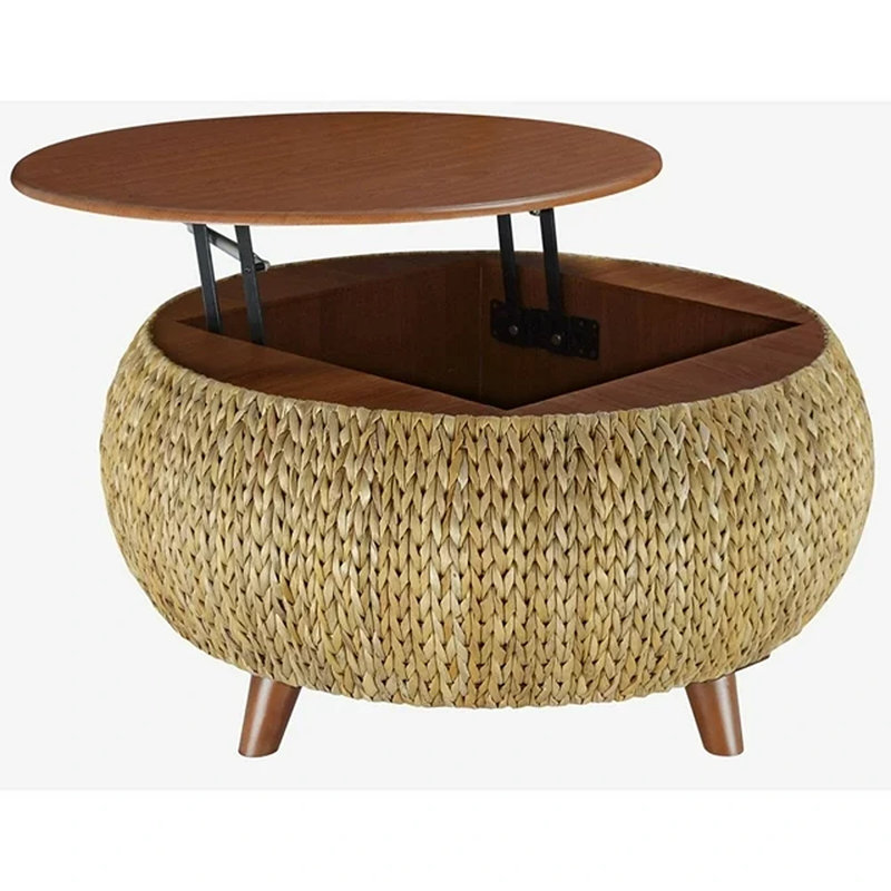 Tampa Solid Wood Top Single Coffee Table, Gold