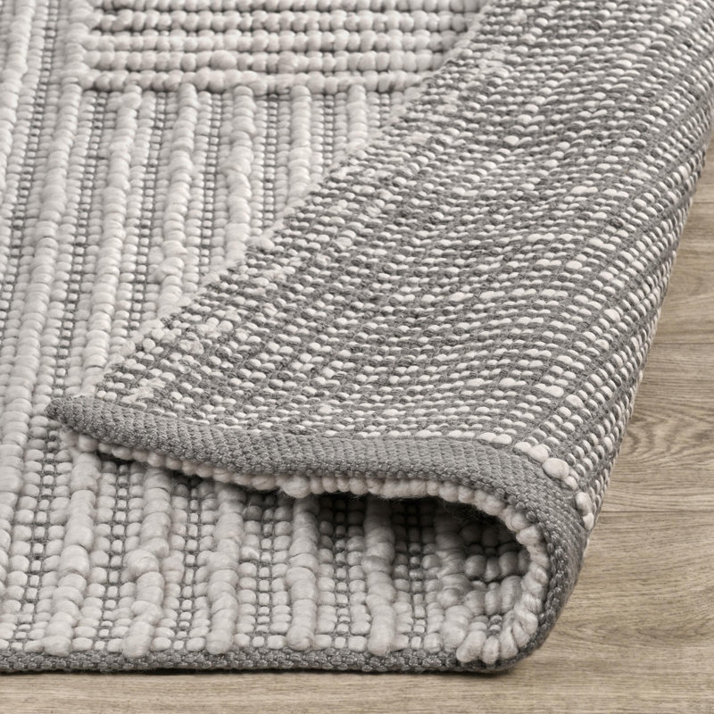 Clayton Patchwork Area Rug in Gray, Rectangle 8' x 10'