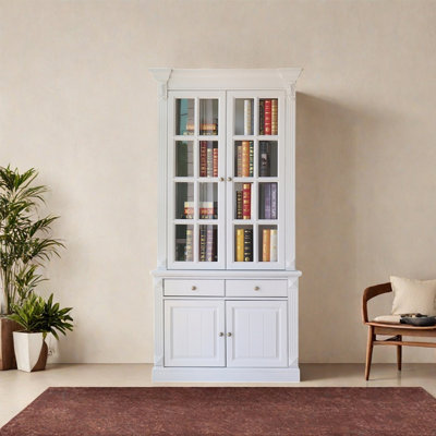 American style white home bookcase
