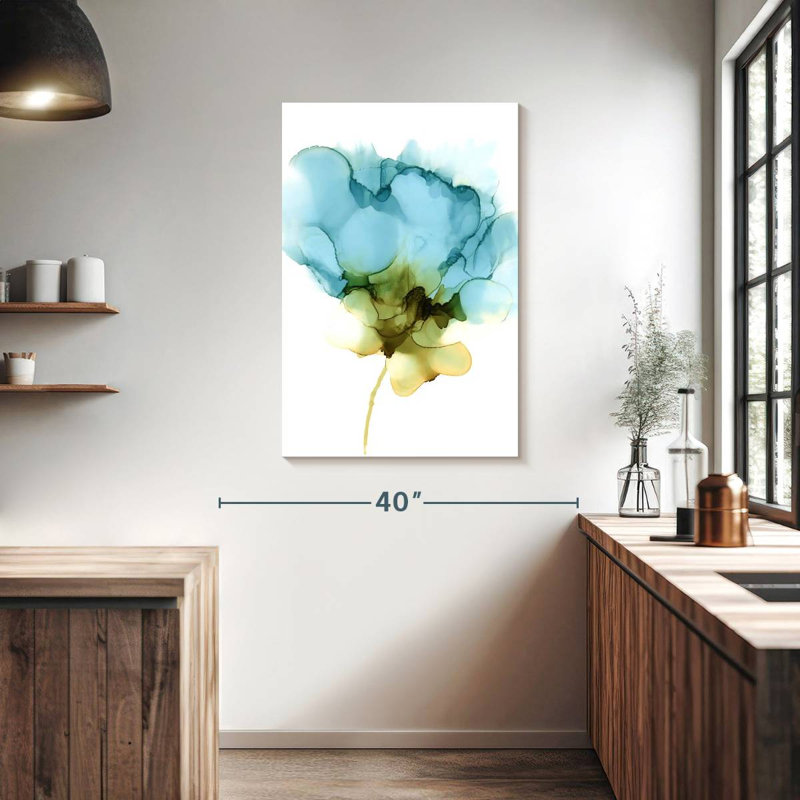 Avery Blooming Cyan II, 39" H x 26" W