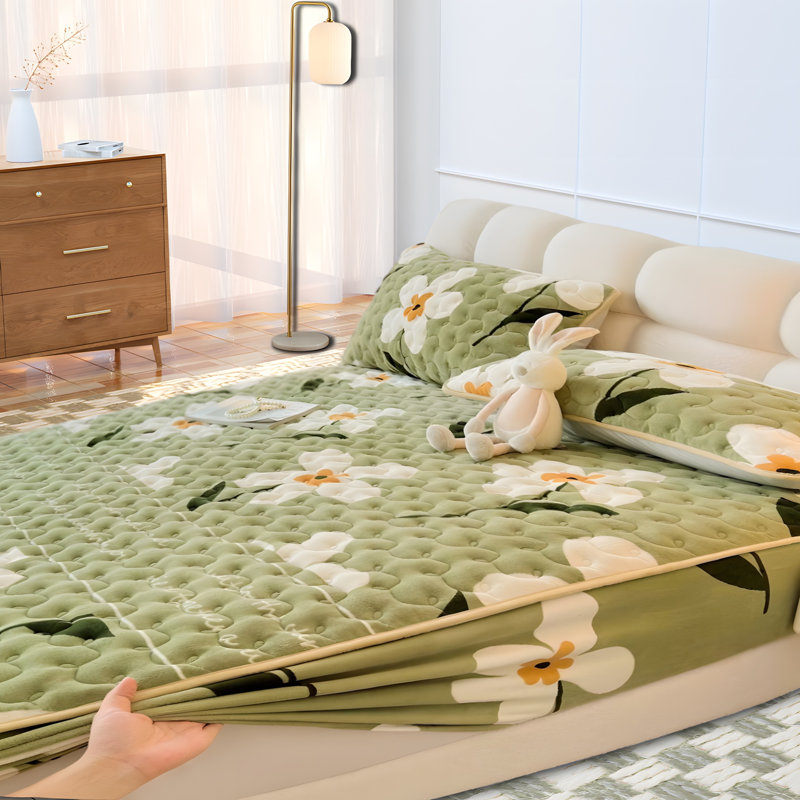 Milk Velvet Flower Fitted Sheet