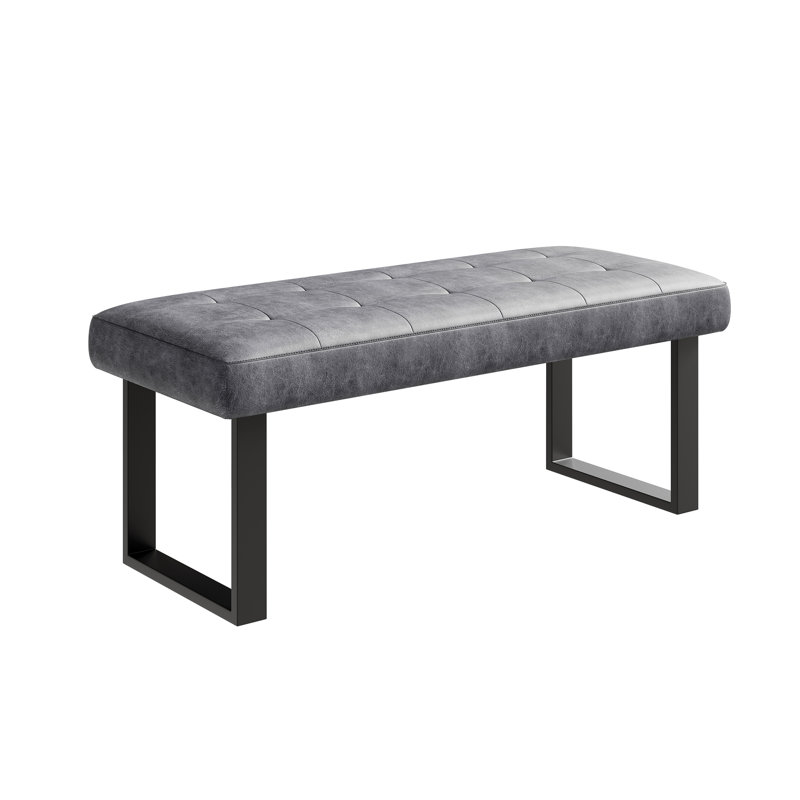 45.2-Inch Modern Upholstered Bench; No Backrest with Metal Feet