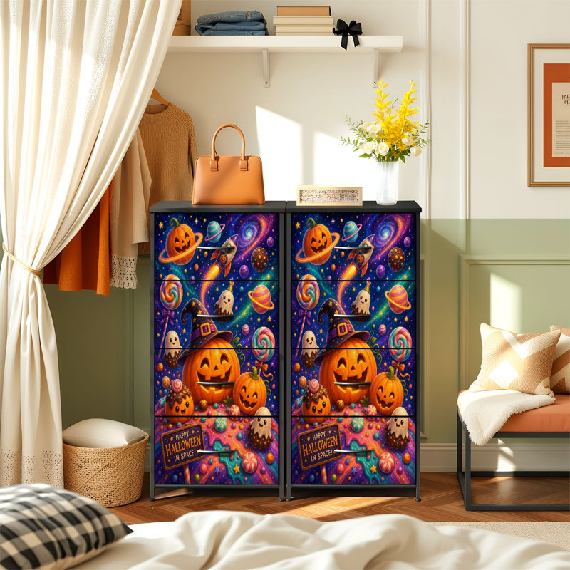 Commode de rangement verticale 4 tiroirs Halloween