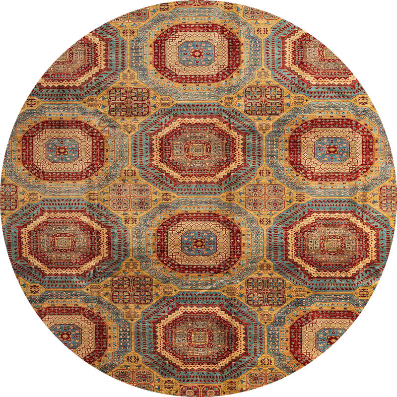 Abstract Indoor Rug, Round 7'
