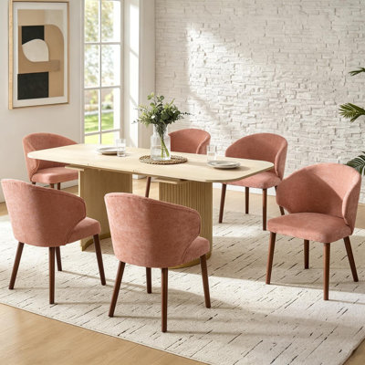 Kanalu Upholstered Wingback Side Chair with Solid Wood Legs