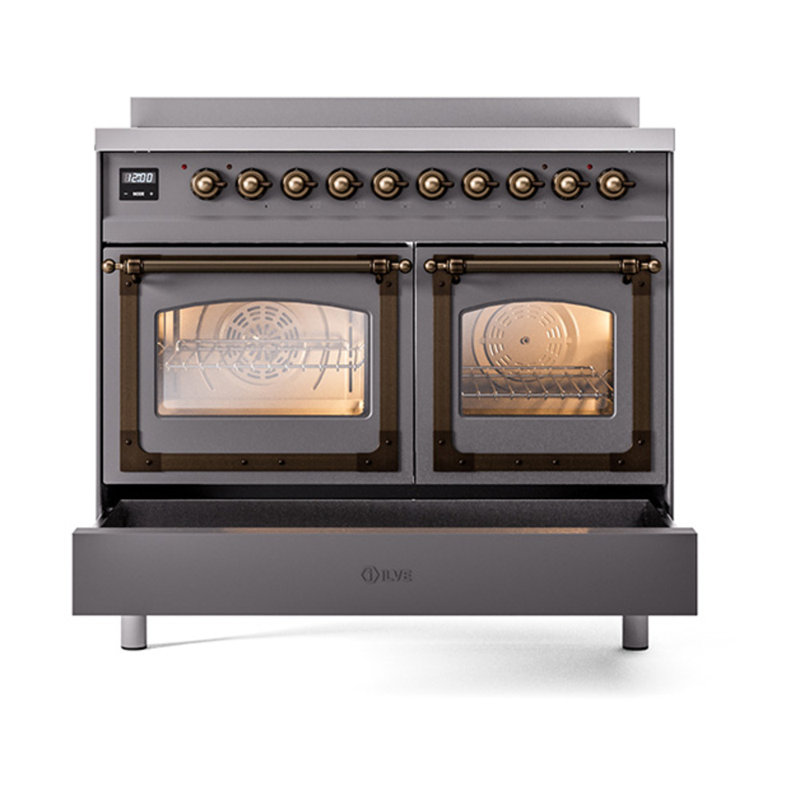 ILVE Nostalgie II Noblesse 40 po à induction, Graphite mat / bruni