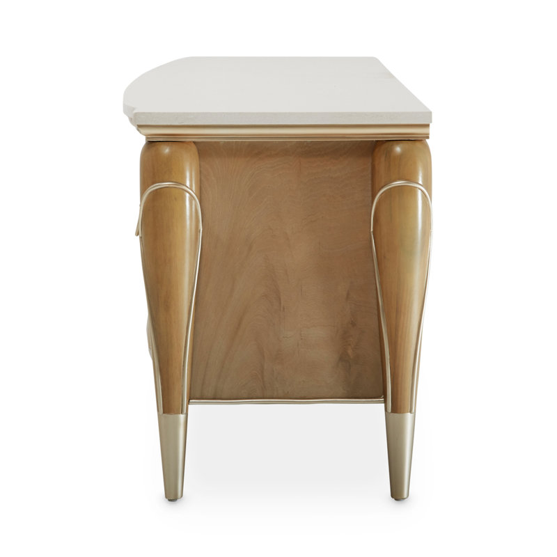 Villa Cherie Media Cabinet, Caramel/Chardonnay/White