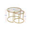 Ensemble de tables basses Modernes (2 pièces), doré, 23,6 po x 23,6 po x 16,9 po | Plateau en verre trempé de 0,16 po d'épaisseur | Pieds en métal robustes, parfaits pour le salon et le décor glamour, design élégant et élégant-806181982-806181981-818401635