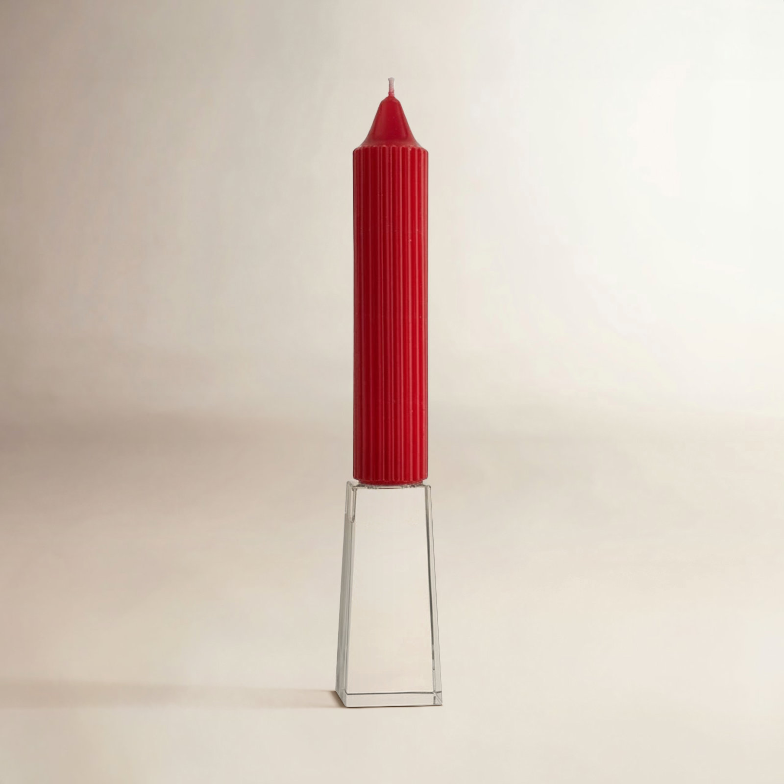 Grecian Collenette Unscented Taper Candle, 7" H x 1.25" W x 1.25" D, Sky
