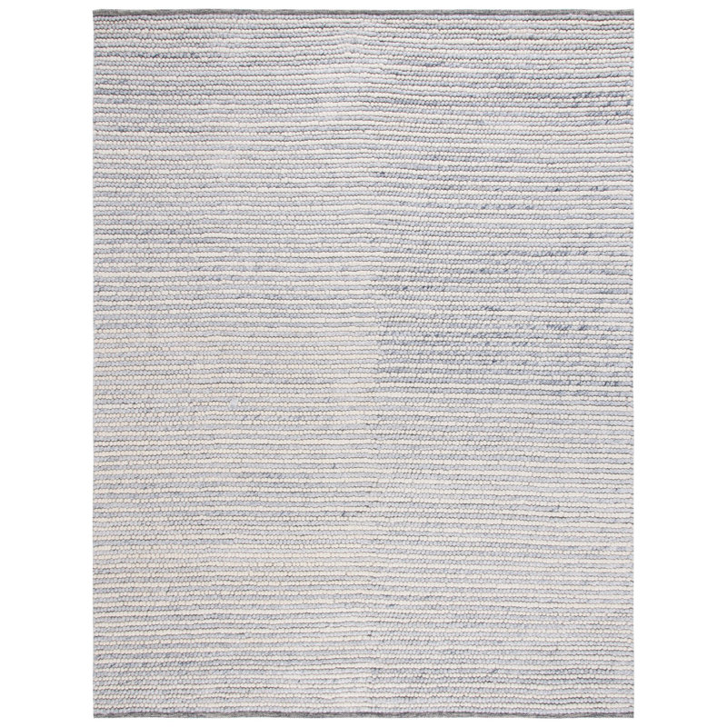 Tapis fait à la main Cleodora Dots - ivoire / bleu, Rectangle 8 pi x 10 pi