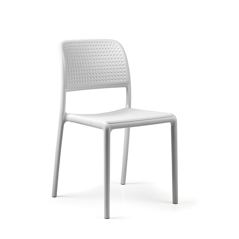 Swarthofthi Patio Dining Side Chair with Cushion, White
