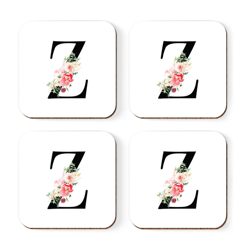 Sous-verre à motif floral rosé, Z