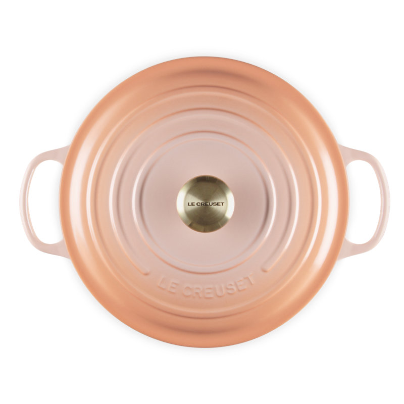 Le Creuset Signature Enameled Cast Iron Round Dutch Oven with Lid, 7.25 quarts, Peche