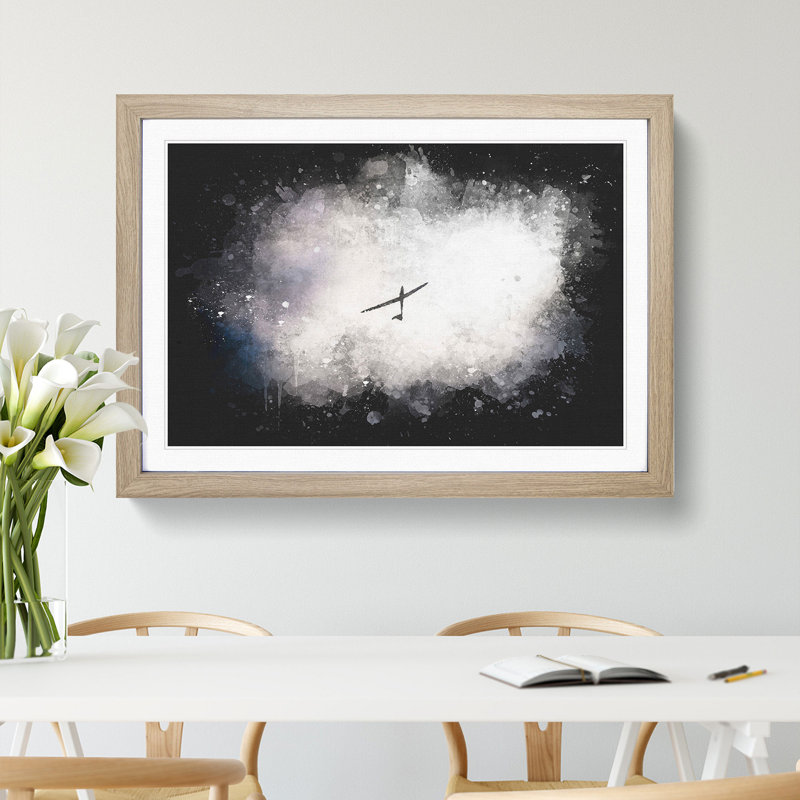 Air Glider in the Clouds - Picture Frame Graphic Art Print, 33cm H x 45cm W x 2cm D, Oak Framed