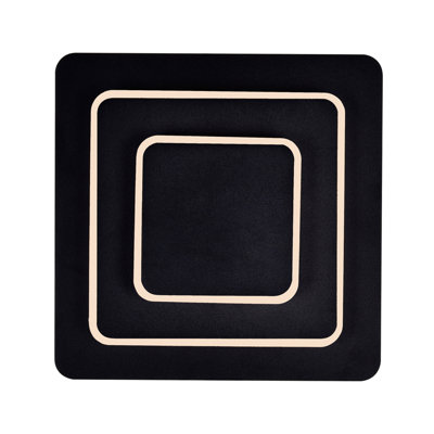 9-Inch Integrated LED Square Trio Wall Sconce – Matte Black Finish, Ideal for Hallways, Bedrooms, and Living Rooms