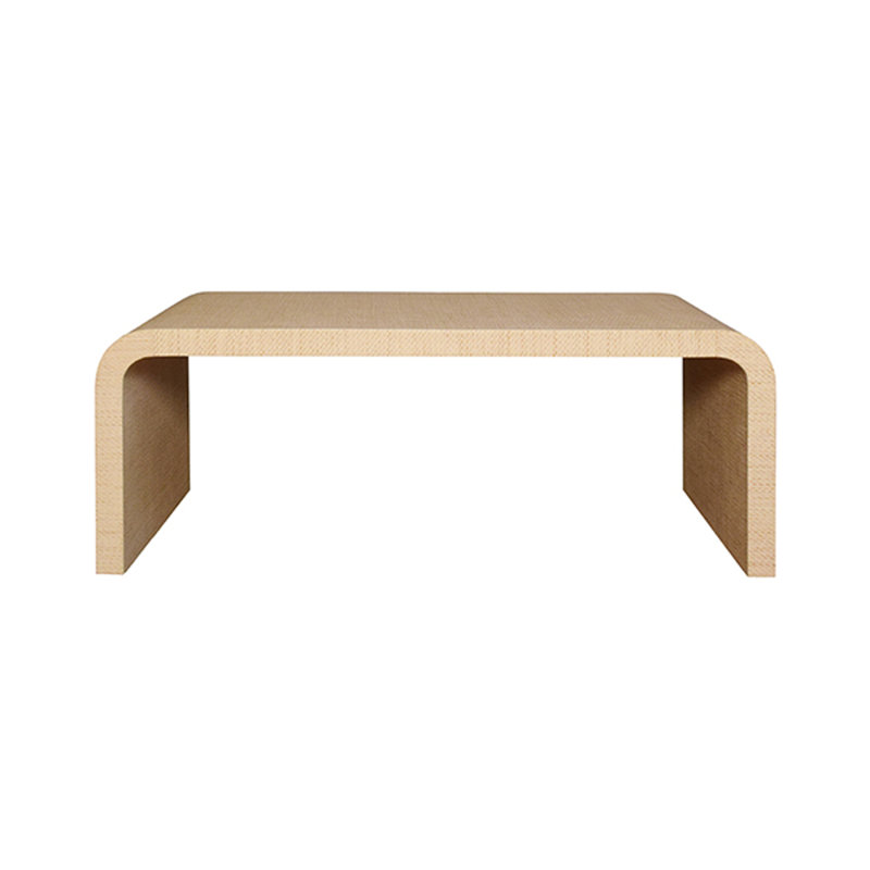 Newbury Coffee Table, Natural Grasscloth