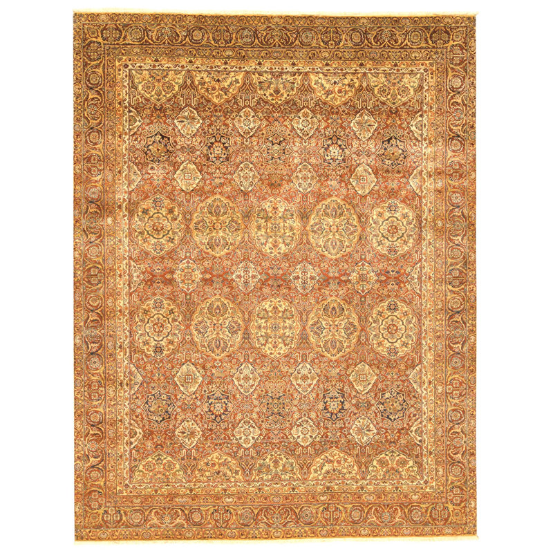 Tapis rectangulaire en laine noué à la main