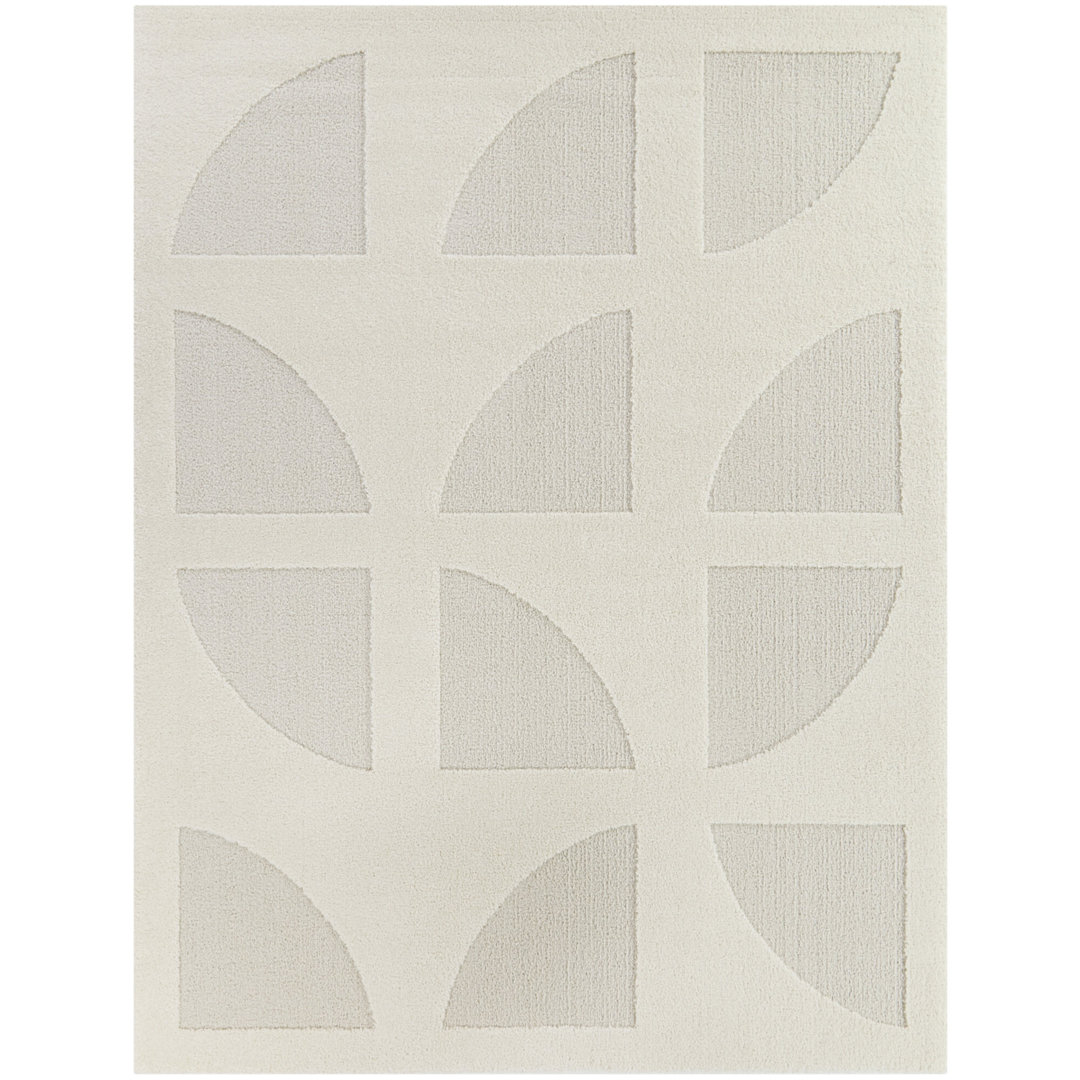 Cristinela Cream Modern Geometric Area Rug Corrigan Studio® Rug 